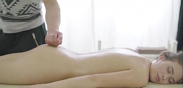  Cute nubile impaled on thick dick on the massage table